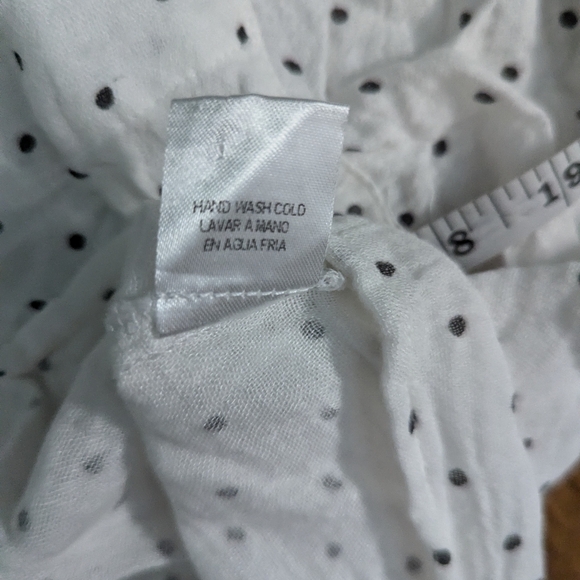 EUC polka dot tie-front cropped Ellison short sleeve gauzy cotton shirt - Picture 6 of 12